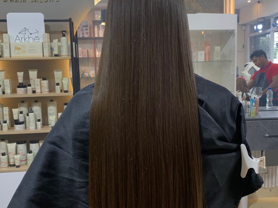 Resultado de recuperación capilar en cabello largo en 8.72 Hair Salon, Santo Domingo